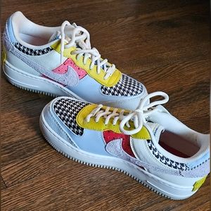 Nike Air Force 1 Shadow Patchwork Houndstooth, size 9 women